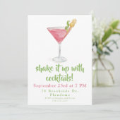 Invitation Secouez les choses avec des cocktails aquarelle Co (Debout devant)