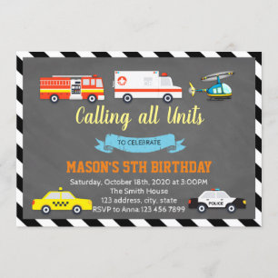 Invitation Secourir l'invitation à la fête d'anniversaire