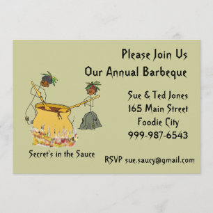 Invitation Secret dans le chiffre BBQ de Sauce-Bâton de chefs