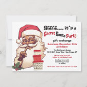Invitation Secret Père Noël Afro-Américain échange cadeau (Devant)
