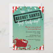Invitation Secret Père Noël Cadeau Échange Noël Fête (Devant)