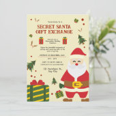 Invitation Secret Père Noël Cadeaux Exchange (Debout devant)