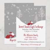Invitation Secret Père Noël Christmas Gift Exchange Party (Devant / Derrière)