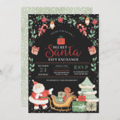 Invitation Secret Père Noël Christmas Holiday (Devant / Derrière)