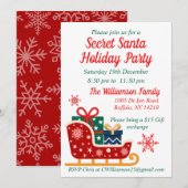 Invitation Secret Père Noël Christmas Holiday Party (Devant / Derrière)