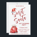 Invitation Secret Père Noël échange cadeau Noël<br><div class="desc">Elégante tendance et joyeuse Secret Père Noël échange cadeau vacances fête de l'entreprise conception d'invitation d'entreprise.</div>