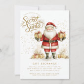Invitation Secret Père Noël échange de cadeaux Noël (Devant)