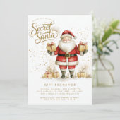 Invitation Secret Père Noël échange de cadeaux Noël (Debout devant)