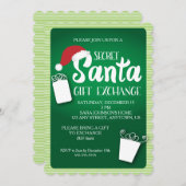Invitation Secret Père Noël Gift Exchange (Devant / Derrière)