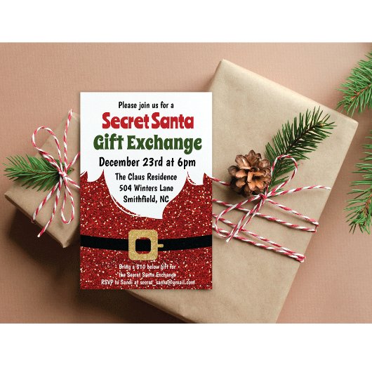 Invitation Secret Père Noël Gift Exchange