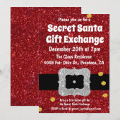 Invitation Secret Père Noël Gift Exchange (Devant / Derrière)