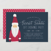 Invitation Secret Père Noël Holiday Gift Exchange (Devant / Derrière)