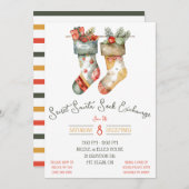 Invitation Secret Père Noël, Sock Swap, Exchange Holiday Part (Devant / Derrière)