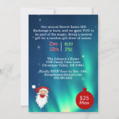 Invitation Secret Santa Sleigh & Northern Lights 5x7 Party (Dos)