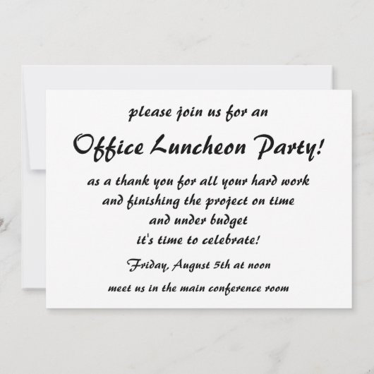 Invitation Secrétaire exécutif Lettre type Bureau (Dos)