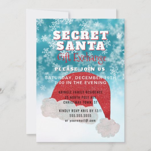 Invitation secrète de bleu de partie d'échange de (Devant)