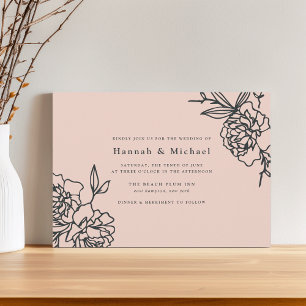 Invitation secrète de mariage dans le jardin Blu