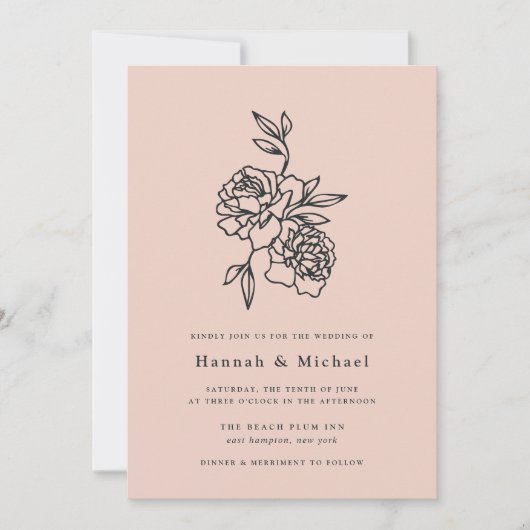 Invitation secrète de mariage dans le jardin | Blu (Devant)