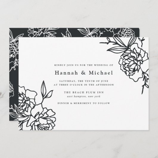 Invitation secrète de mariage dans le jardin | Enc (Devant / Derrière)