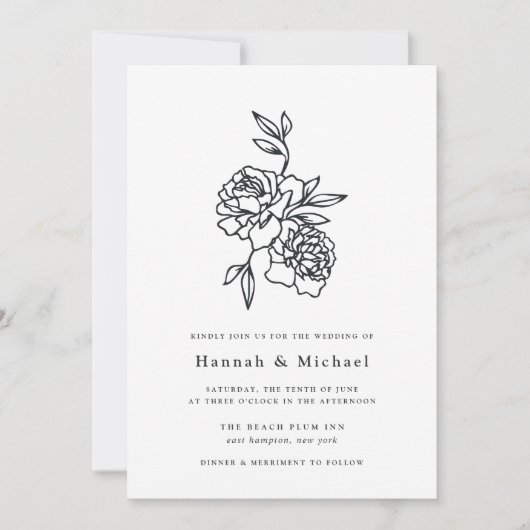 Invitation secrète de mariage dans le jardin | Enc (Devant)