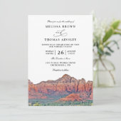 Invitation SEDONA Destination Skyline Boho QR Code Wedding (Debout devant)