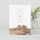 Invitation SEDONA Watercolor Boho Desert Photo Mariage (Debout devant)