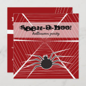 Invitation Seek-A-Boo Black Spider Web La fête d'Halloween de (Devant / Derrière)