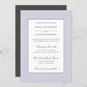 Invitation Seigaiha   Dusty Lilac Mariage de la plage avec va