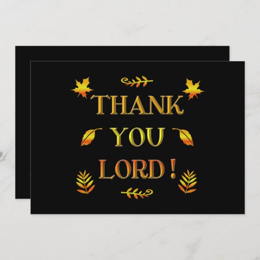Invitation Seigneur Merci ! (avec des feuilles de couleur aut (Devant / Derrière)
