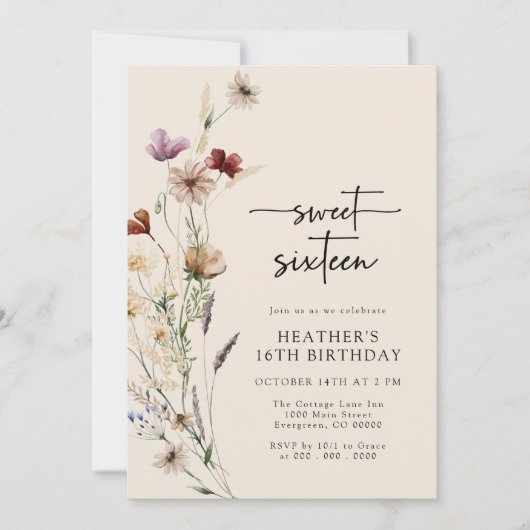 Invitation Seize anniversaire (Devant)