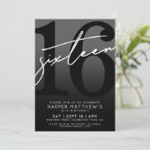 Invitation Seize ans Noirs Anniversaire de seize ans (Debout devant)