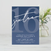 Invitation Seize Bleu 16e Anniversaire (Debout devant)