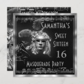 Invitation Seize parties de masquarade vénitienne (Devant / Derrière)