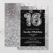 Invitation Seizième fille de la parties scintillant à bande d (Devant / Derrière)