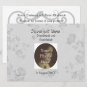 Invitation Séjour à main éternel/Suite Mariage blanc & gris (Devant / Derrière)