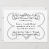 Invitation Séjour à main éternel/Suite Mariage blanc & gris (Dos)