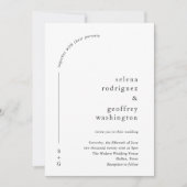 Invitation Selena minimaliste Arch Mariage moderne (Devant)