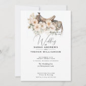 Invitation Selle d'aquarelle rousse rustique et Fleur sauvage (Devant)