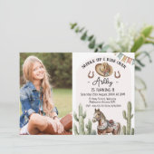 Invitation Selle Rustique moderne vers le haut Cheval Anniver (Debout devant)