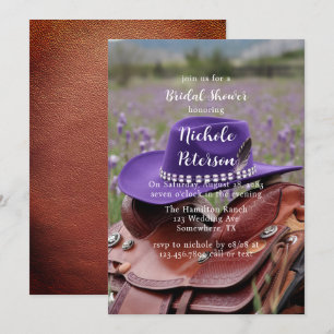 Invitation Selle sur la clôture avec Fête des mariées Casquet