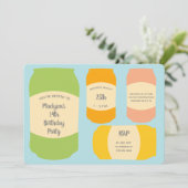 Invitation Seltzer Soda Cans fête d'été Anniversaire (Debout devant)