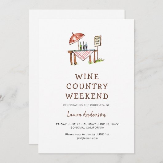 Invitation Semaine de bachelorette rustique (Devant / Derrière)