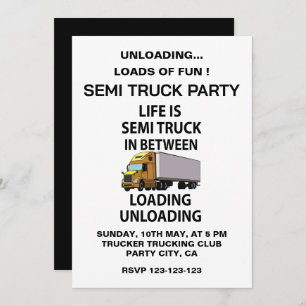 Invitation Semi-camionnettes Conducteur de camion