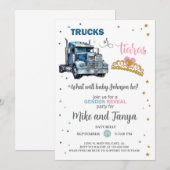 Invitation Semi Trucks ou Tiaras genre dévoilent l'invitation (Devant / Derrière)