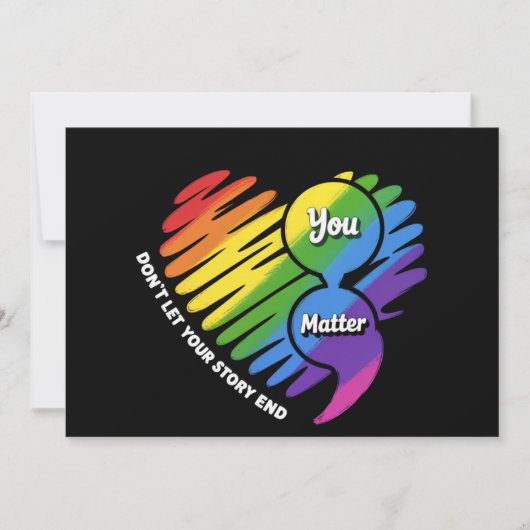 Invitation Semikolon LGBTQ Prévention du suicide Santé mental (Devant)