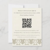 Invitation Séminaire Damask argenté, don avec code QR (Dos)