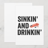 Invitation S'enfoncer et boire drôle Cornhole Cadeau drôle (Devant / Derrière)