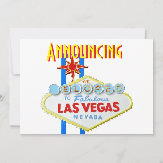Invitation S'enfuient pour se marier le mariage de Las Vegas (Devant)