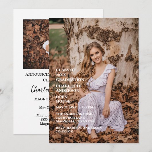 Invitation Senior Congratulations Graduate Photo (Devant / Derrière)