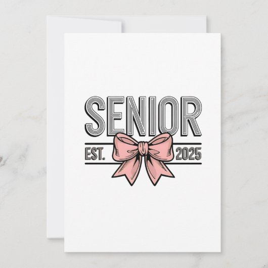 Invitation Senior Est 2025 Bow Coquette Graduation (Devant)